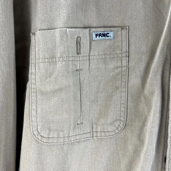 Tyndale Flame Resistant Work Jacket Shirt Size 3XL 9 CAL 2 CAT Khaki Tan Pocket - Picture 5 of 13